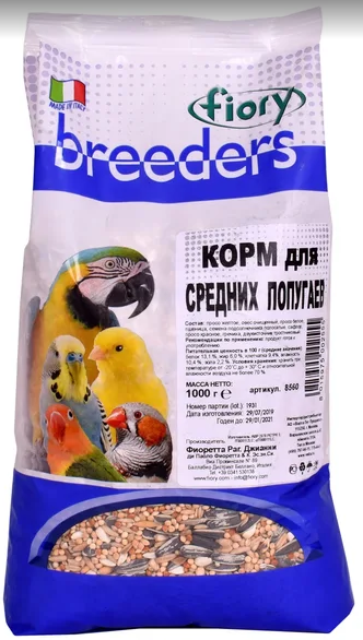 Fiory Корм для средних попугаев Fiory Breeders, 1 кг