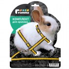 Gamma Комплект шлейка и поводок для кролика из капрона Мегаполис, 140х220х80мм; 10х1200мм