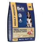 Brit Premium Сухой корм с индейкой и телятиной для собак Dog Adult Medium, 3 кг