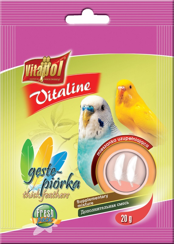 Vitapol Корм для волнистых попугаев VITALINE густые перья 20г