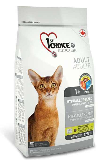 1st CHOICE HYPOALLERGENIC Корм для кошек гипоаллергенный, без зерна, утка с картофелем