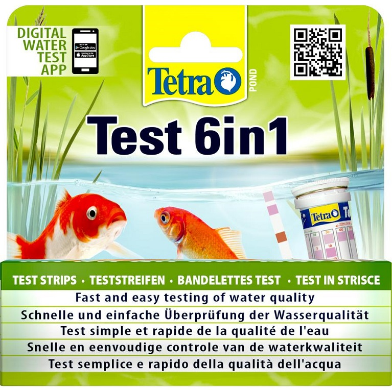 Tetra Pond Quick Test 6in1 Набор экспресс-полосок для быстрой проверки показателей качества воды