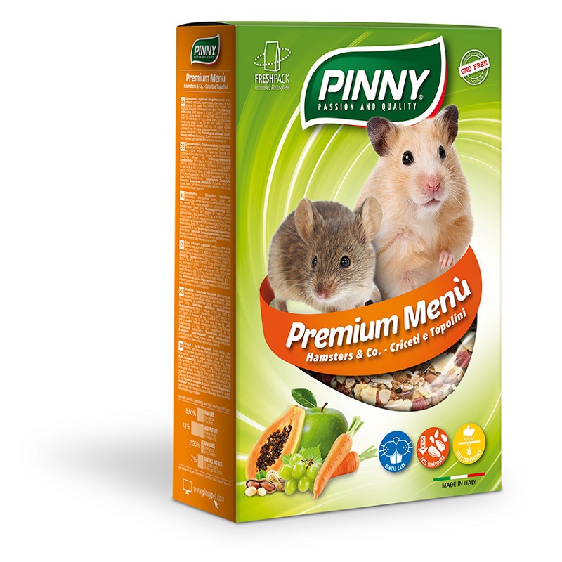 PINNY Premium Menu Полнорационый корм для хомяков и мышей с фруктами, 0,7кг