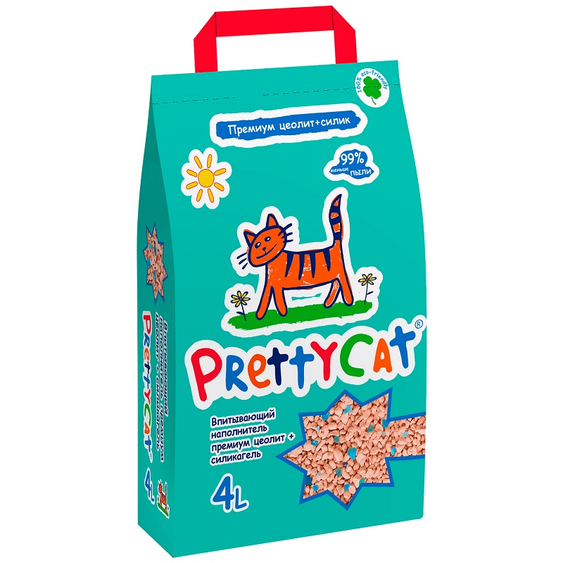 PrettyCat Premium Наполнитель впитывающий для кошачьих туалетов, 2кг (4л)