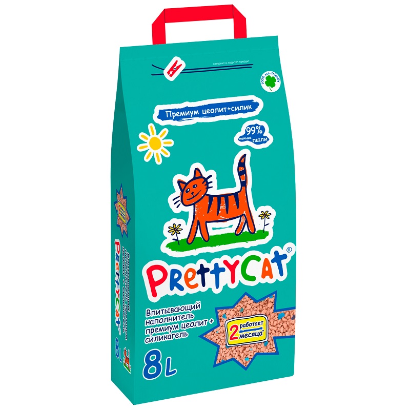 PrettyCat Premium Наполнитель впитывающий для кошачьих туалетов, 4кг (8л)