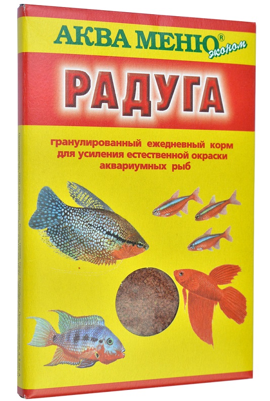 Аква Меню Радуга  Экструдированный ежедневный корм для усиления естественной окраски аквариумных рыб, 25г
