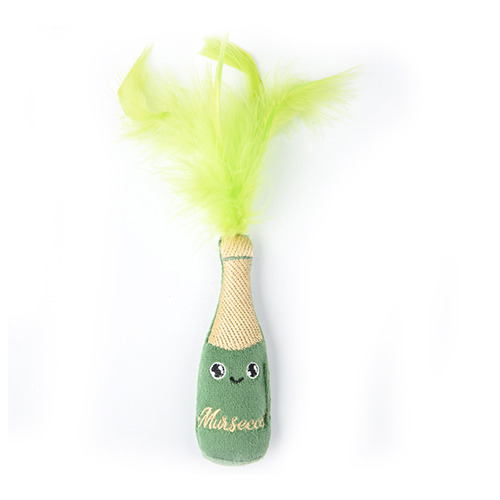 Mr.Kranch Игрушка для кошек Шампанское с кошачьей мятой, 8х2 см, зеленый
