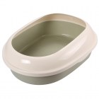 Triol P541 Туалет для кошек овальный с бортом, оливковый, 490х380х160мм