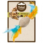 Triol Игрушка для кошек из гофрокартона Мяч для регби с перьями