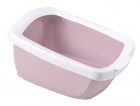IMAC Туалет для кошек глубокий с подножкой Funny, светло-розовый, 62х49,5х33см