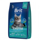 Brit Premium Cat Sensitive Сухой корм премиум класса с ягненком и индейкой для взрослых кошек с чувствительным пищеварением