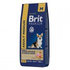Brit Premium Dog Adult Medium Сухой корм с курицей для взрослых собак средних пород