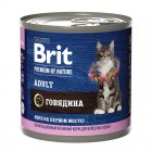 Brit Premium by Nature Консервы с говядиной для кошек, 200г