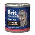 Brit Premium by Nature Консервы с мясом кролика и брусникой для стерилизованных кошек, 200г