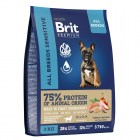 Brit Premium Dog Sensitive Сухой корм с лососем и индейкой для взрослых собак всех пород с чувствительным пищеварением, 3 кг