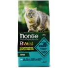 Monge Cat BWild GRAIN FREE Беззерновой корм из трески для взрослых кошек, 1,5 кг