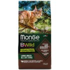Monge Cat BWild GRAIN FREE Беззерновой корм из мяса буйвола для котят и кошек крупных пород, 1,5 кг