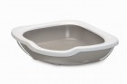 IMAC Туалет для кошек с бортом угловой FRED, серый, 51х51х15,5см