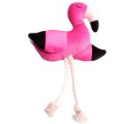 Mr.Kranch Игрушка для собак мелких и средних пород Фламинго с канатом и пищалкой, 24х13,5х6см, ярко-розовый